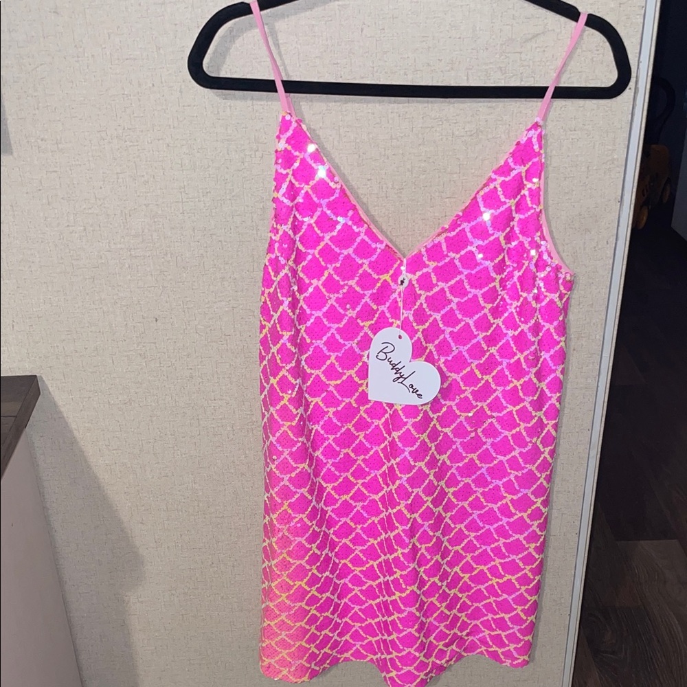 Buddy Love Vibrant Pink and Gold Slip
